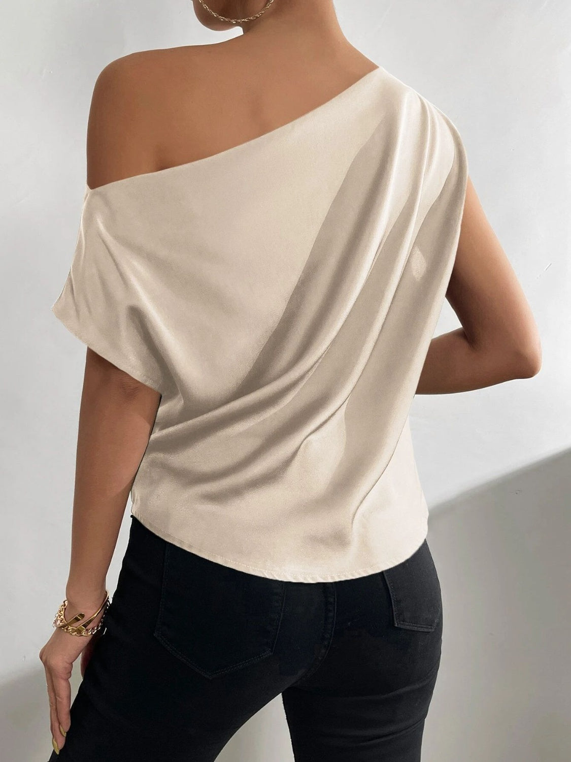 Kara Ruched Single Shoulder Blouse