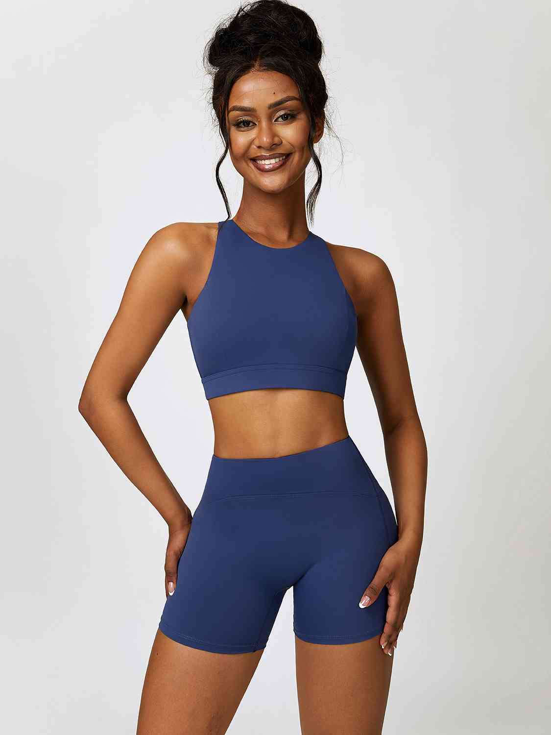 Cutout Cropped Sport Tank and Shorts Set